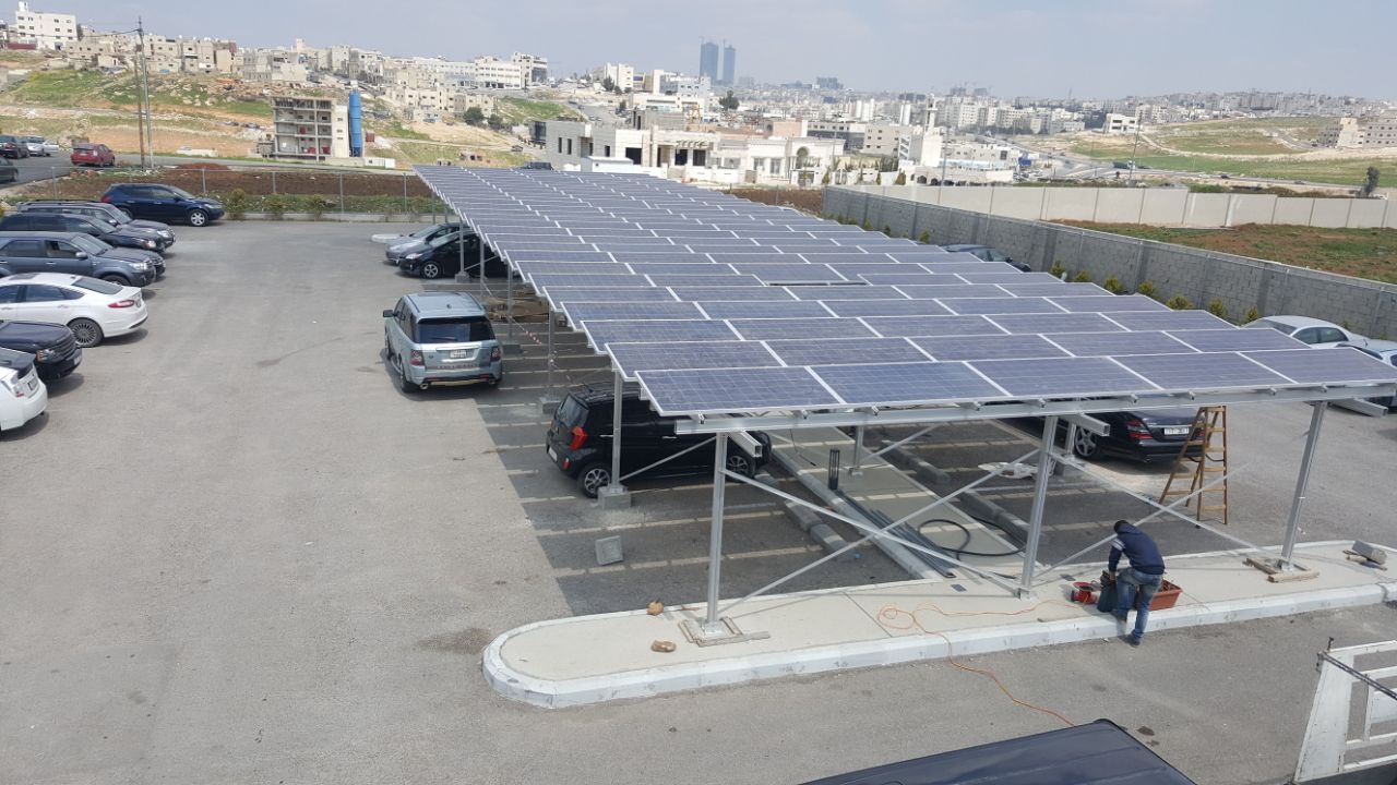 100KW solar car park system applied in UAE