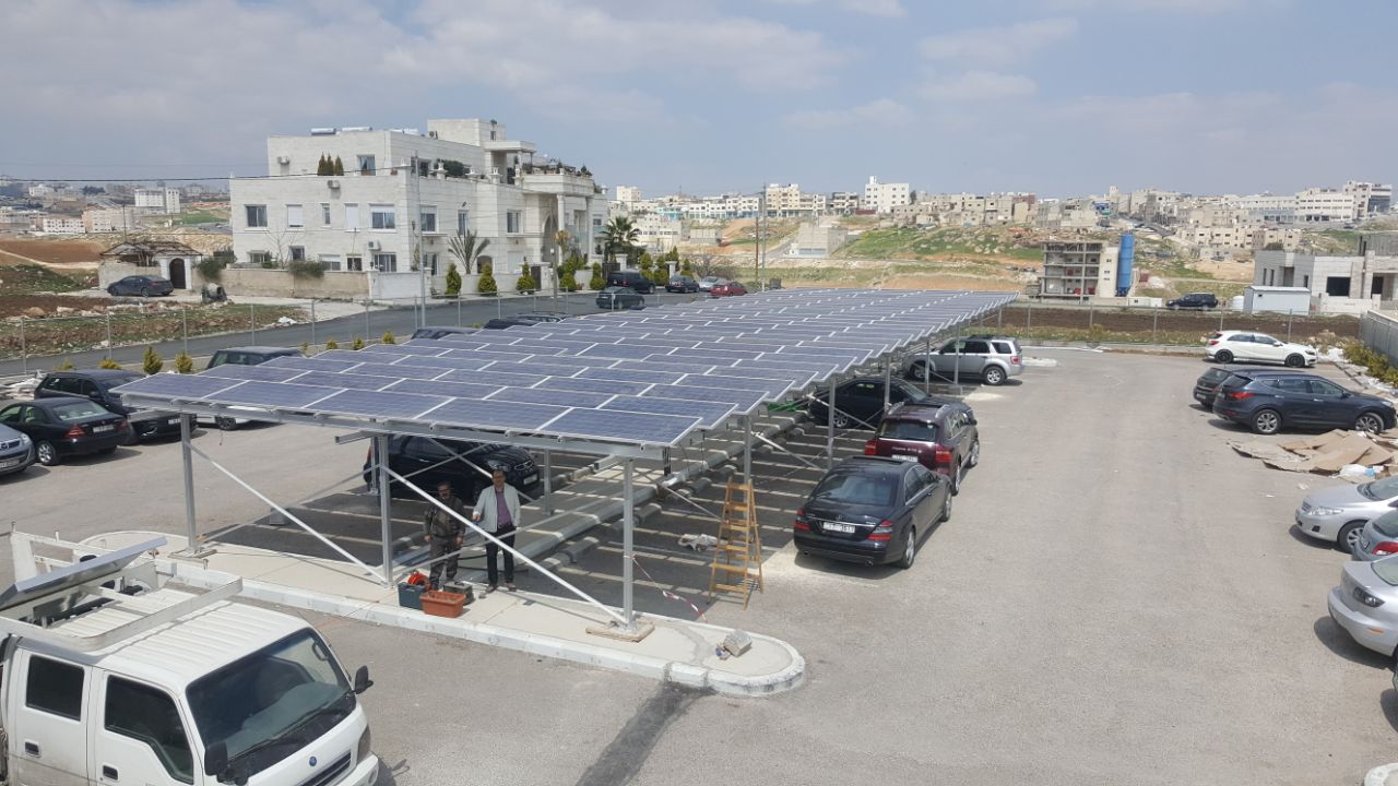 100KW solar car park system applied in UAE