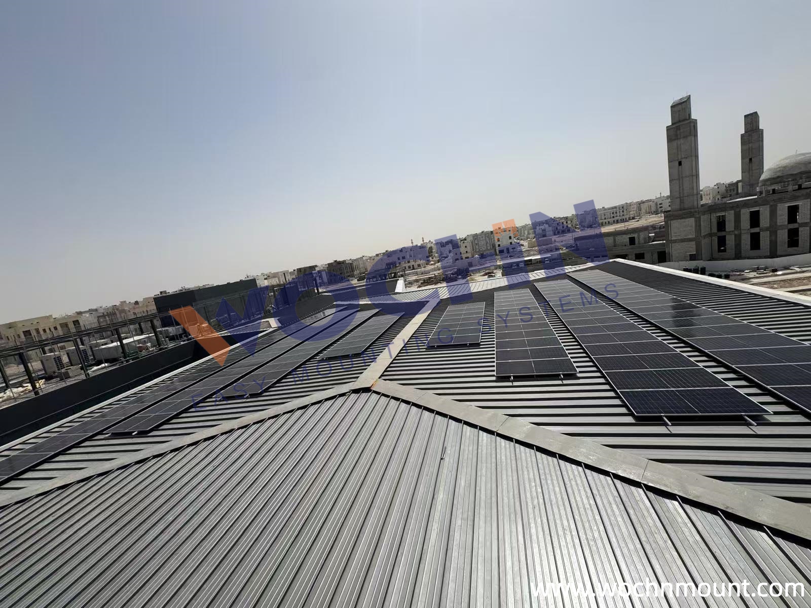 74.4 kW Solar Project Installed on a Metal Roof in Kuwait 74.4 kW Solar Project Installed on a Metal Roof in Kuwait