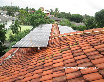 20 KW Tile Roof Solar System in Sri Lanka - 1# Hook + Tilt Mount System