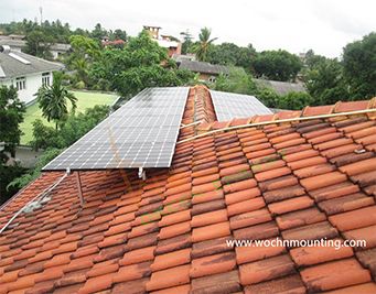 20 KW Tile Roof Solar System in Sri Lanka - 1# Hook + Tilt Mount System