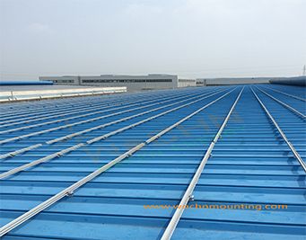 PV installation on V-650 metal seam roofing--5# Standing Seam Clamp Solar Mounting