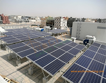 3.4MW solar plant installed in 34 separate flat concrete roofs in Kuwait - ATV Mount System used