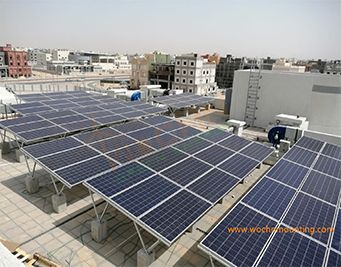 3.4MW solar plant installed in 34 separate flat concrete roofs in Kuwait - ATV Mount System used