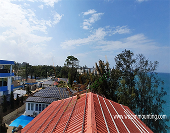 500KW Metal Roof Solar System in Kenya – L foot Mount System used