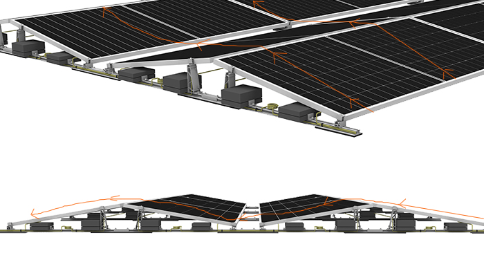 Non roof penetration and low ballast load