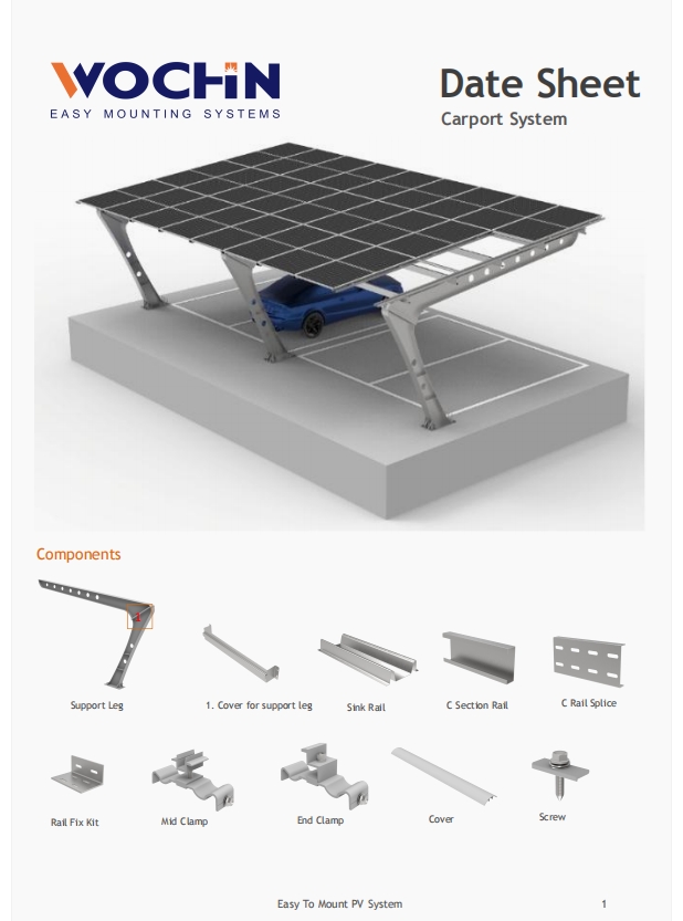 Wochn Steel Car Park Mount System Data Sheet
