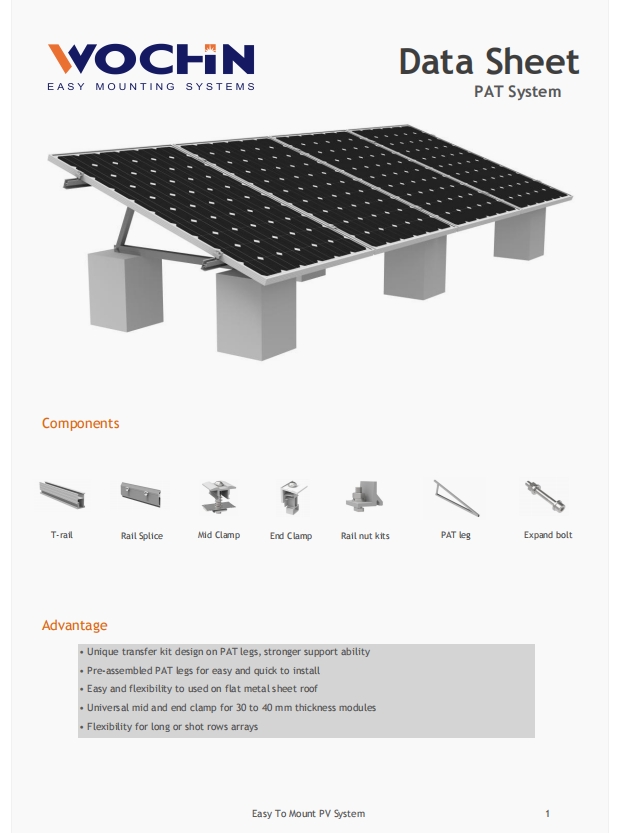 PAT Solar Mounting System Data Sheet