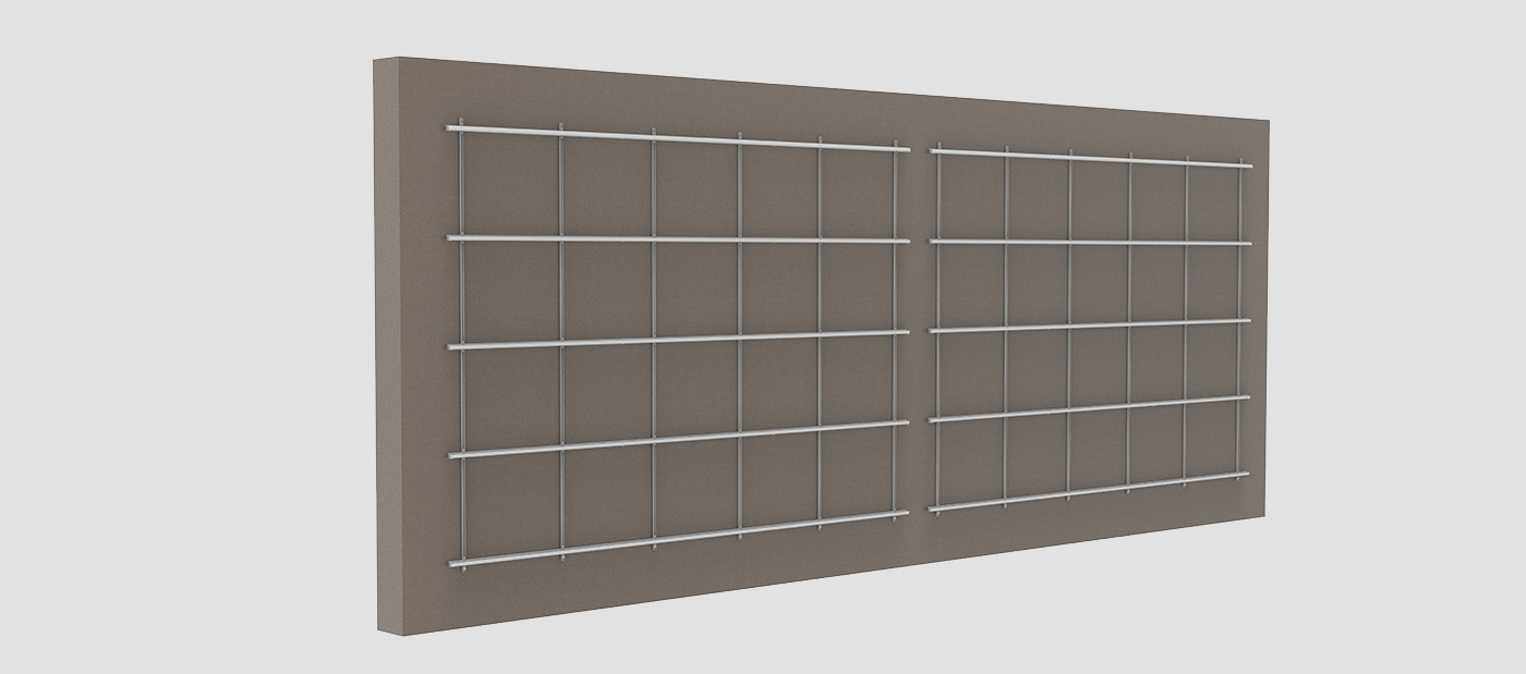 Facade System U long rail with insertion rail