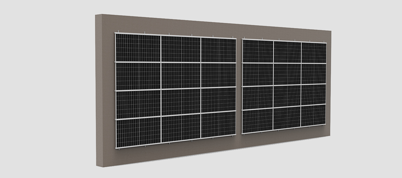 Facade System U long rail with insertion rail