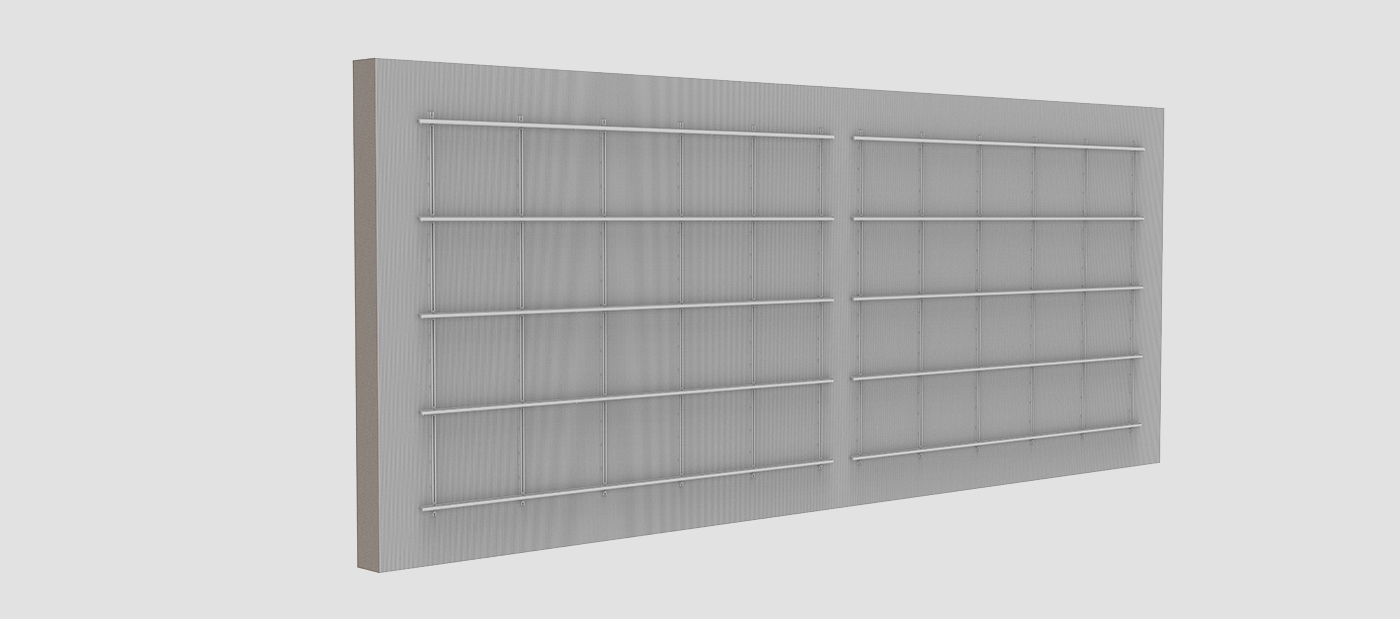 Facade System π rail with insertion rail